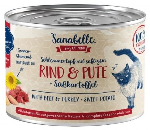 SANABELLE Beef & Turkey 180 g Nassfutter für ausgewachsene Katzen