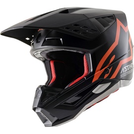 Alpinestars S-M5 Compass, Motocross Helm, schwarz-orange, Größe XS
