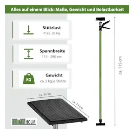 Baumarktplus Profi Einhandstütze Montagestütze Deckenstütze Teleskopstütze bis 290cm