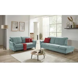 meinSofa Recamiere Mikrofaser 2-Sitzer Blau