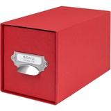 RÖSSLER 1327452360 - S.O.H.O. Aufbewahrungs CD-Schubladenbox, mit beschriftbarem Einsteckschild und Griff, Rot, 1 Stück