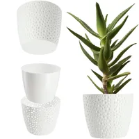 Kadax Blumentopf aus Kunststoff, Pflanzkübel, rund, 15 cm, Weiß