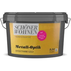 Schöner Wohnen Trendstruktur Effektfarbe Metall-Optik Gold matt 1 l