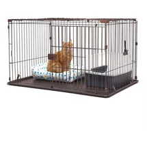 Iris Ohyama Welpenauslauf mit abschließbarer Tür und Dach, Katzengehege, H66cm, Braun, Hundebox, Für Outdoor, Indoor, Welpenlaufstall, Hundezaun, Welpenzaun, Laufstall Hund, Sts-1200ty