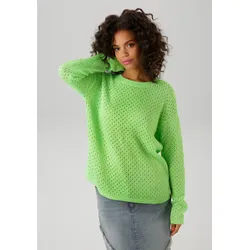 Aniston CASUAL Strickpullover, aus effektvollem Melange-Garn Aniston CASUAL limette-beige-meliert 38