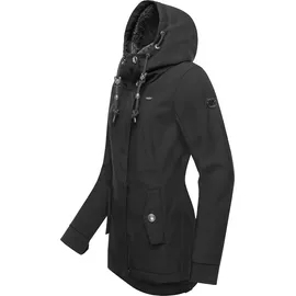 Ragwear Damen, Übergangsjacke Funktionsjacke Softshelljacke wasserabweisend mit Kapuze Monadde Softshell Black Gr. L - L