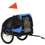 Hundeanhänger, Klappbarer Hunde-fahrradanhänger, Wasserbeständig, Oxfordstoff, Stahl, 140 X 71 X 83 Cm, Blau