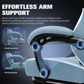 GTPLAYER Ergonomisch Stoff Blau