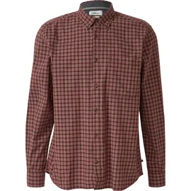 s.Oliver Regular Fit: Elastisches Button-Down-Hemd mit Karomuster - rot|mehrfarbig - XXL