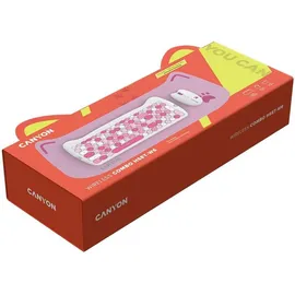 Canyon Tastatur- und Maus-Set HSET-W6 mit Mauspad Pink - Rosa/Schwarz/Lila