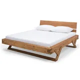SalesFever Balkenbett Fichtenholz, Vintage-Finish, Y-Beine - braun