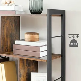 VASAGLE Bücherregal 74 x 30 x 154,5 cm Braun Schwarz