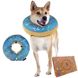 Aufblasbares Hundehalsband als Halskrause Hund | Tolle Alternative zu Halskrause oder Kegelhalsband |Ultrabequeme Hunde-Donuts als Leckschutz Hund zur Erholung| Für Mittelgroße Hunde (Blau)