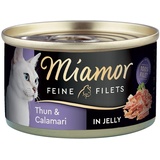 Miamor 6 x100g Feine Filets, Thunfisch & Calamari in Jelly Miamor Katzenfutter nass