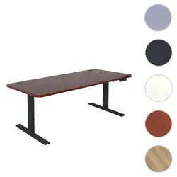 Schreibtisch HWC-D40, Computertisch, elektrisch h√∂henverstellbar 160x80cm 53kg MVG ~ Kirsch-Dekor, schwarz