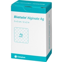 Coloplast Biatain Alginate Ag Kompressen 5x5 cm mit Silber