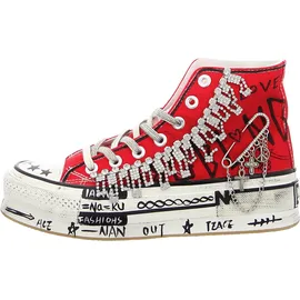 nan-ku Damen Plateau-Sneaker Rot 39