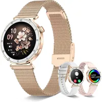 Smartwatch Damen Rund 1,19' AMOLED Smart Watch mit Telefonfunktion, Schrittzähler, Herzfrequenz SpO2 Schlafmonitoring, 120+ Sportuhr Fitnessuhr, IP68-Wasserdicht für iOS Android, Roségold/Geschenk
