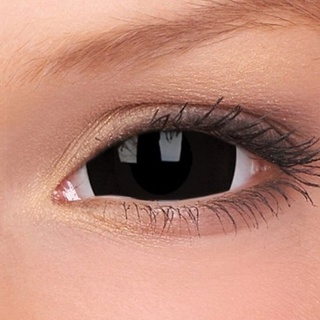 Sclera Lenses Mini Black, farbige Monatslinsen, schwarz, Ohne Sehstärke, 1 Stück