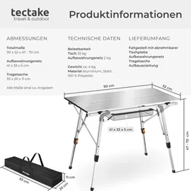 Tectake Campingtisch Tina Silber
