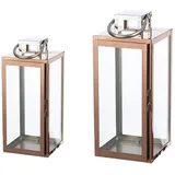 Casablanca modernes Design Kerzenlaterne Galano Edelstahl/Glas Roségold
