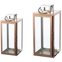 Casablanca modernes Design Kerzenlaterne Galano Edelstahl/Glas Roségold