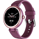 Damen-Smartwatch, 1,1 Zoll kleiner Touchscreen mit Schrittzähler, Schlafüberwachung, SpO2-Überwachung, Herzfrequenzüberwachung, Smartwatch IOS ... - Violett