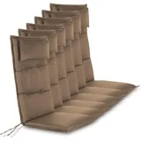Aspero Hochlehnerauflage 6 Hochlehner Stuhlauflagen Sitzpolster, (Set), Wasserdicht grau