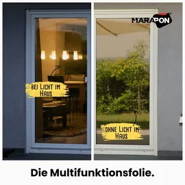 Marapon Spiegelfolie Braun 1,05x2 m Fensterfolie Blickdicht von aussen tagsüber Sonnenschutzfolie Fenster innen UV Schutz statisch haftend Hitzeschutz Wärmeschutz Innenanbringung
