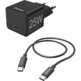 Hama Schnellladegerät mit Ladekabel USB-C Mini-Ladegerät PD 25W 1m schwarz (125126)
