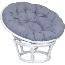 Home Affaire Relaxsessel Handgeflochten 100 x 60 x 100 cm Grau/Weiß mit Kissen