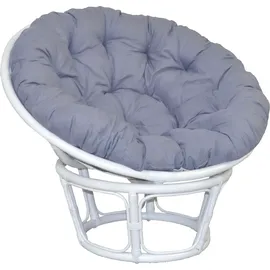 Home Affaire Relaxsessel Handgeflochten 100 x 60 x 100 cm Grau/Weiß mit Kissen