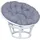 Home Affaire Relaxsessel Handgeflochten 100 x 60 x 100 cm Grau/Weiß mit Kissen