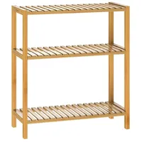 CASARIA Badezimmer Regal Stehend Bambus Holz 3 Ablagen 30kg Belastbarkeit Badregal Schmal Küche Flur Büro Beistellregal Holzregal Klarlack 58x26cm