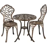 Tectake Bistroset 3-tlg. Schwarz/Grau