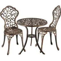 Tectake Bistroset 3-tlg. Schwarz/Grau