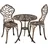 Tectake Bistroset 3-tlg. Schwarz/Grau
