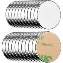 ECENCE Neodym Magnete 20 Stück - rund selbstklebend, - 10x1,5mm