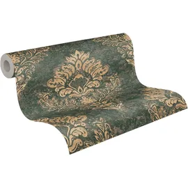 A.S. Création A.S. Creation Tapete Kollektion Metropolitan Stories 2 Vliestapete mit Ornamenten 0,53 x 10,05 m – Grün, Gold – elegante Barocktapete Made in Germany – 379011