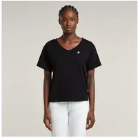 G-Star Open Relaxed Kurzarm-t-shirt Mit V-ausschnitt - Dark Black