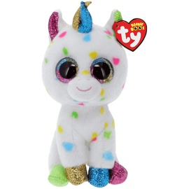 Ty 36891 Unicorn Beanie Boos Harmonie, Einhorn bunt 42cm, mit Glitzeraugen, Boo's, Mehrfarbig