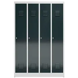Classix Spind anthrazit, lichtgrau X-510148, 4 Schließfächer 118,0 x 50,0 x 180,0 cm