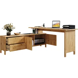 OTTO home Eckschreibtisch Luven Kiefer naturbelassen / Beige