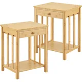 [en.casa] Beistelltisch Ranua 2er Set Bambus Natur