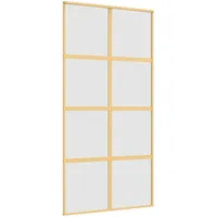 vidaXL Schiebetür Golden 102,5x205 cm Matt ESG-Glas und Aluminium