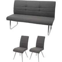 MCW Esszimmerstuhl Textil grau-braun 2er Set