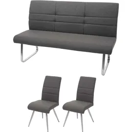MCW Esszimmerstuhl Textil grau-braun 2er Set