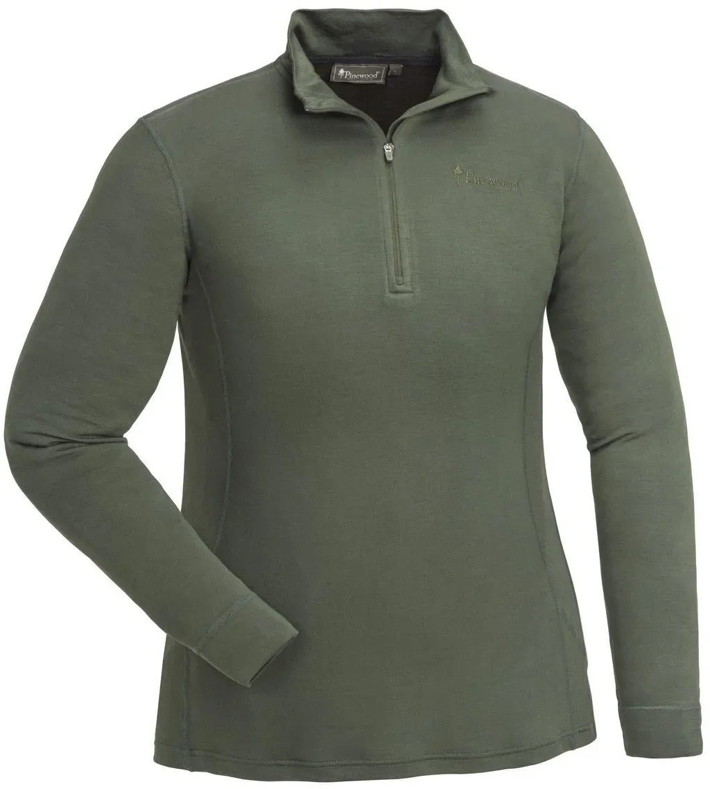 Pinewood Abisko Merino Base Layer Women Half Zip Shirt d.mossgreen (733) S