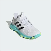 adidas Damen/Herren Handballschuhe, - Court Flight weiß/gelb/blau