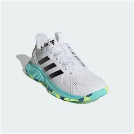 adidas Damen/Herren Handballschuhe, - Court Flight weiß/gelb/blau